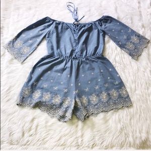Jean blue romper